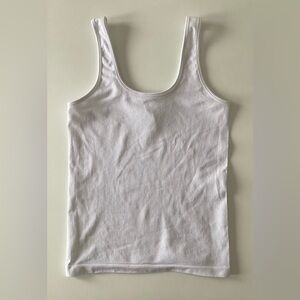 Athleta White Ribbed Tank Top